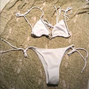 White ribbed bikini
